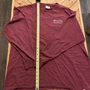 MENS XXL LONG SLEEVE BURGUNDY SIMPLY SOUTHERN